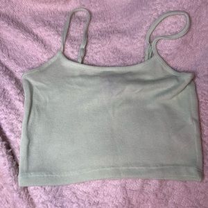 Light green soft crop top
